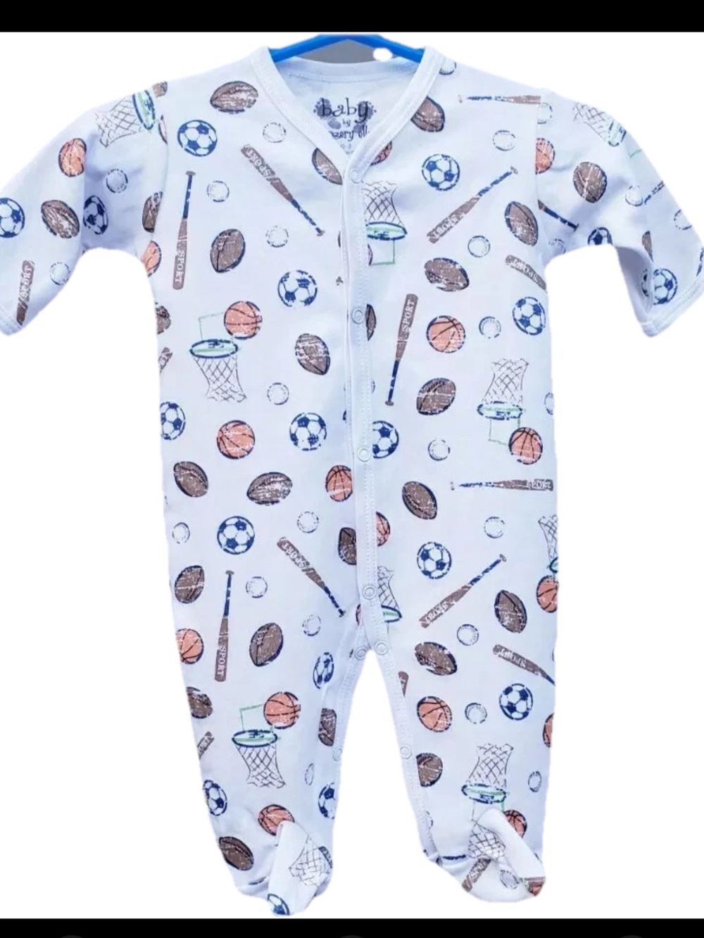 Margery Ellen Baby Boys' Sports Printed Footed One Piece - Size 0-3 Months - NWT